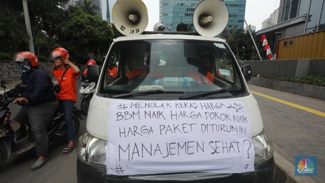 Harga BBM Naik Insentif Malah Lenyap, Kurir Shopee Demo