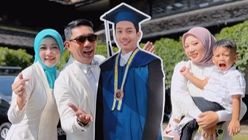 Potret Haru Ridwan Kamil Gantikan Eril Hadiri Wisuda di ITB