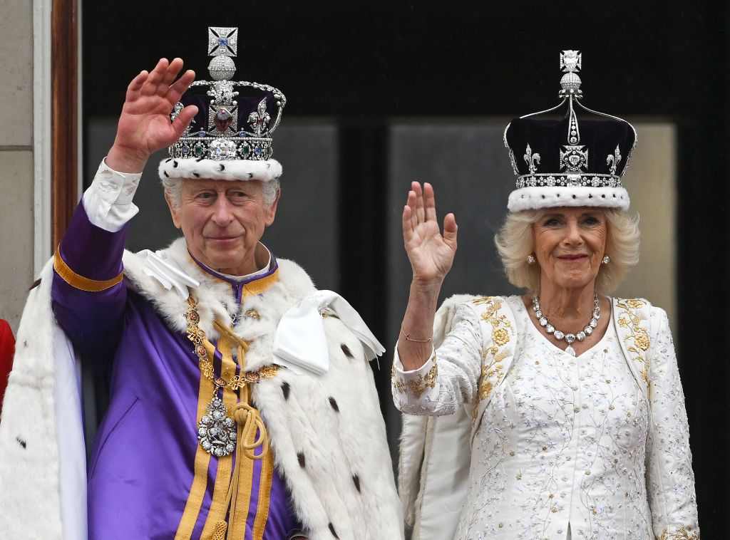LONDON, ENGLAND - MAY 06: Queen Camilla is crowned with Queen Mary's Crown by The Archbishop of Canterbury the Most Reverend Justin Welby during the Coronation of King Charles III and Queen Camilla on May 6, 2023 in London, England. The Coronation of Charles III and his wife, Camilla, as King and Queen of the United Kingdom of Great Britain and Northern Ireland, and the other Commonwealth realms takes place at Westminster Abbey today. Charles acceded to the throne on 8 September 2022, upon the death of his mother, Elizabeth II. (Photo by Yui Mok - WPA Pool/Getty Images)