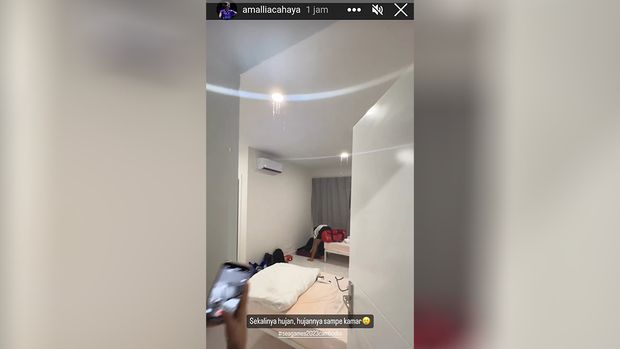 Momen kamar wisma atlet bocor diunggah Amalia Cahaya Pratiwi. (Tangkapan Layar Instagram @amalliacahaya)