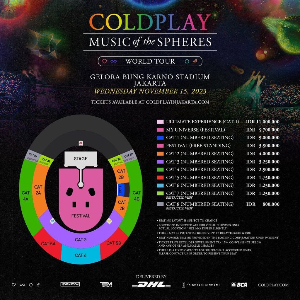 Resmi! Harga Tiket Konser Coldplay di GBK, Termahal Rp11 Juta