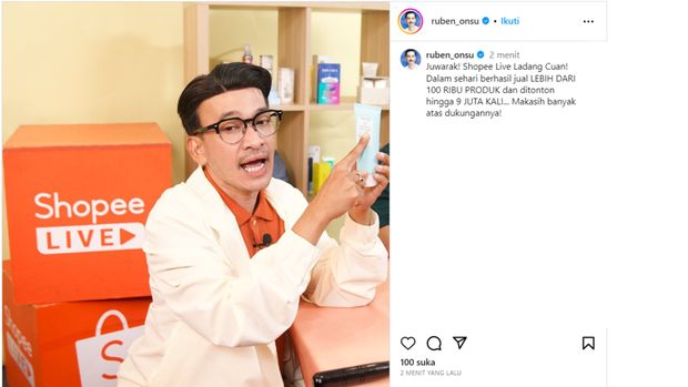 Mantap! Ruben Onsu Sukses Raih Omzet Miliaran di Shopee Live!