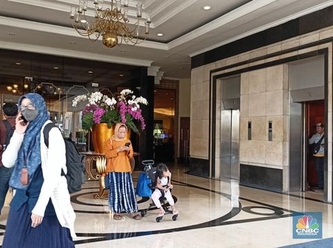 Hotel Sultan mulai dikosongkan. (CNBC Indonesia/Ferry Sandy)