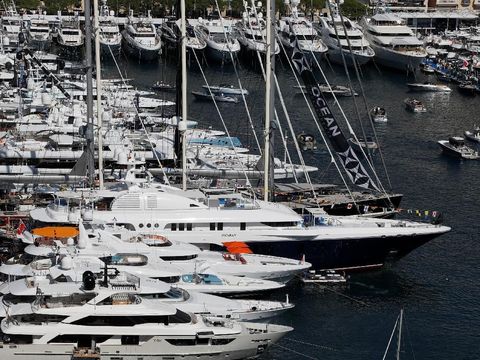 Luxury boats are seen during the Monaco Yacht show, one of the most prestigious pleasure boat shows in the world, highlighting hundreds of yachts for the luxury yachting industry in port of Monaco, September 26, 2018. REUTERS/Eric Gaillard