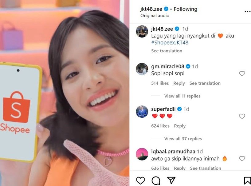 Tangkapan Layar member JKT48 (dok:ist)