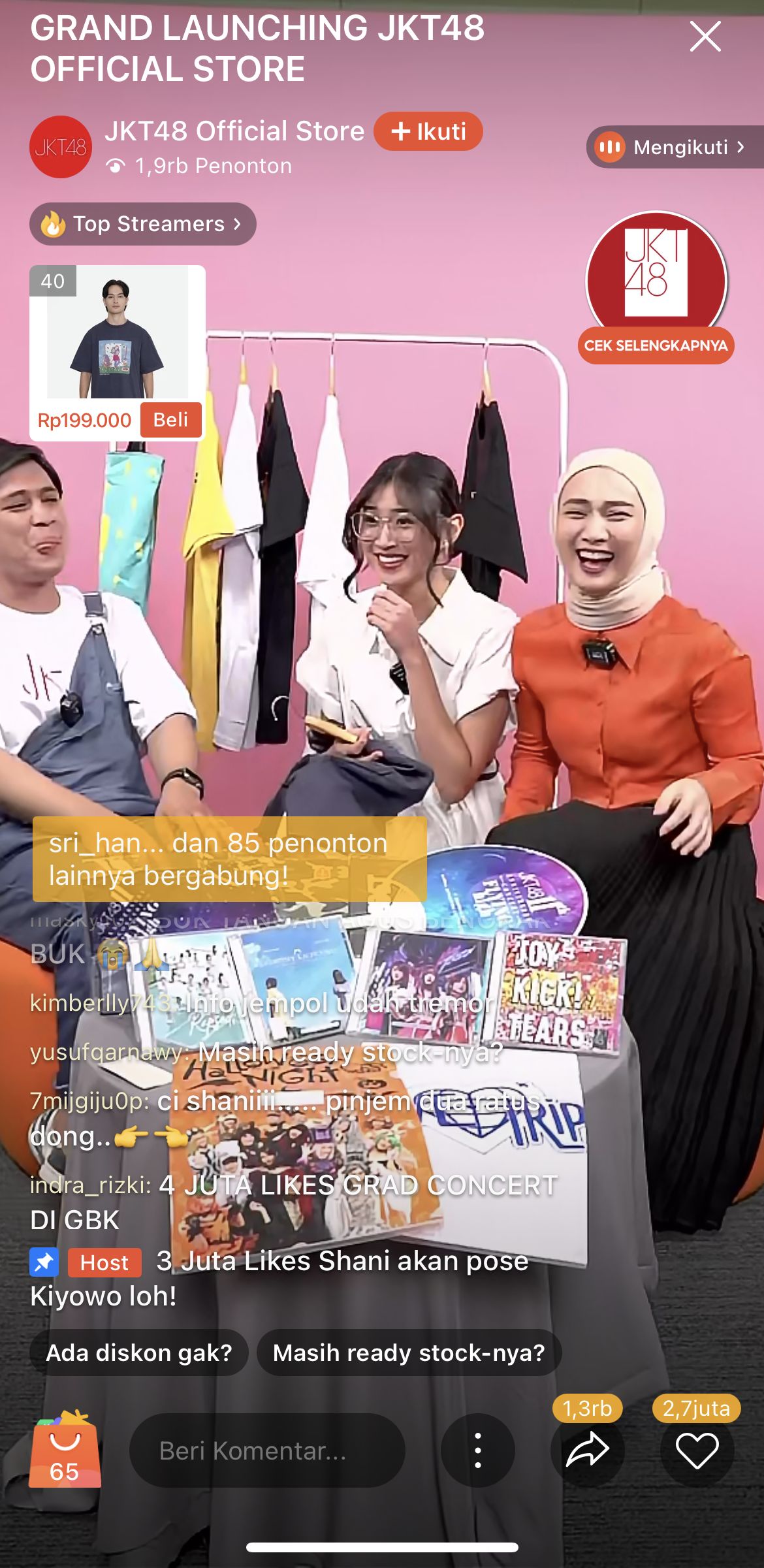 Live Shoping Melody dan Shani JKT48 (dok:ist)