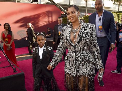 Beyonce, right, and her daughter Blue Ivy Carter arrive at the world premiere of 